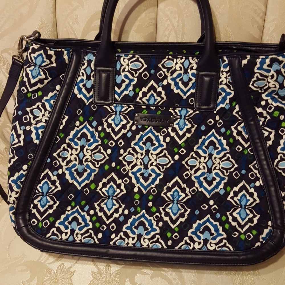 Vera Bradley ink blue trapeze tote